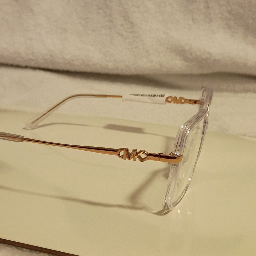 Michael Kors Transparent Square Glasses with Gold Details - Picture 3 of 4